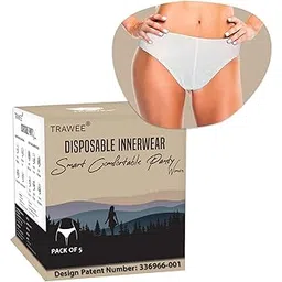 Trawee (Disposable Underwears) Women Disposable Regular Panty | Absorbs Sweat & Discharge | Ideal for Traveling, Spa, Periods | Anti Fungal & Anti Bacteria Underwear - Pack of 5 (L), 1 count-picture-19