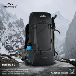 trawoc IGNITE 50 Litre Travel Bag Front & Top Open Backpack for Hiking Trekking Camping, Rucksack for Men & Women with Rain Cover and Shoe Compartment SHK020 image 5