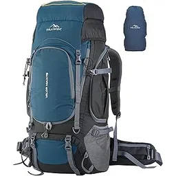 TRAWOC VALOR MAX 75 Ltr Travel Backpack Camping Hiking Trekking Bag Rucksack for Men & Women with Rain Cover/Shoe Compartment, English Blue, 3 Year Warranty-picture-15