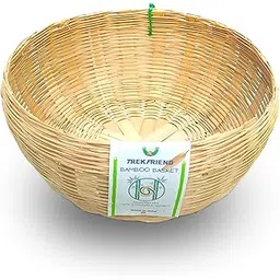 TREKFRIEND Bamboo Basket Tokri for Fruits, Vegetables, Snacks & Home Storage | Handcrafted Eco-Friendly Jhuri for Kitchen & Dining Table | Home Decor-picture-27