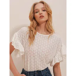 Trend Alacati stili Solid Round Neck Top-picture-14