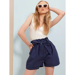 Trend Alacati stili Women Mid Rise Pure Cotton Shorts-picture-18