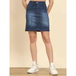 Trend Arrest Blue Mini Denim Skirt image 1