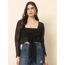 Trend Arrest Crop Tie-Up Shrug-picture-26