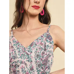 Trend Arrest Floral Printed Shoulder Straps Crop Top image 2