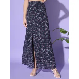 Trend Arrest Navy Floral Print Skirt-picture-31