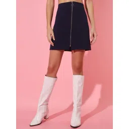 Trend Arrest Navy Solid Skirt-picture-25