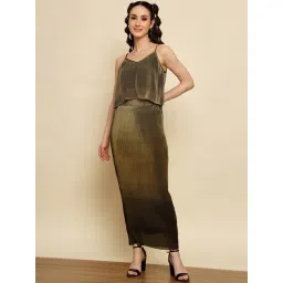 Trend Arrest Olive Striped Crop Top With Skirt-picture-10