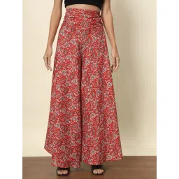 Trend Arrest Red Printed High Rise Palazzos-picture-48