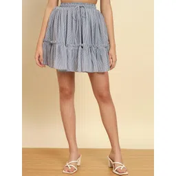 Trend Arrest Striped Flared Mini Skirt-picture-18