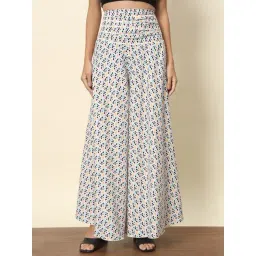 Trend Arrest White & Black Printed High Rise Palazzos-picture-26