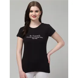 Trend Level Typography Printed Pure Cotton T-shirt-picture-32