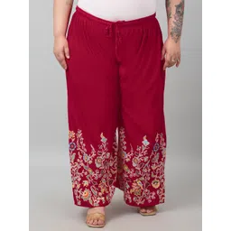 Trend Level Women Floral Printed Flared Knitted Palazzos-picture-15