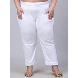 Trend Level Women Plus Size Relaxed Straight Leg Easy Wash Woollen Trousers-picture-28