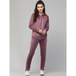 Trend Level Women Rose Gold Hooded Sweatshirt With Straight Trousers-picture-34