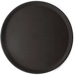 trendcard Plastic, Rubber Lined Bar Non-Slip Round Tray, 16 Inch - (Iconic Black) (Tray) Tray-picture-15