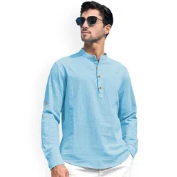 TrendiVastra Mandarin Collar Pure Cotton Kurta-picture-21