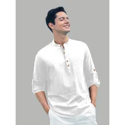 TrendiVastra Mandarin Collar Roll-Up Sleeves Straight Short Kurta-picture-26