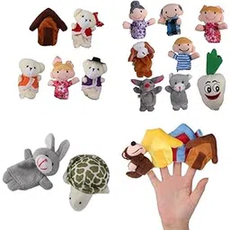 TRENDIVIBE 24Pieces Finger Puppets Fairy Tale Hare Tortoise Plush Baby Educational Toys| Baby Learning Toy | Infant Activity Toy | Sensory Play Toy-picture-24