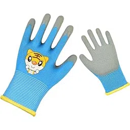 TRENDIVIBE Kids Gardening Gloves Rubber Coated Ages 3-5 for Toddler Boys Girls Children Blue-picture-11