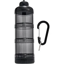 TRENDIVIBE Protein Powder Travel Container Protein Dispenser for Workout Black-picture-25