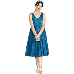 trendmalls Western Dress Casual Loose Flowy Swing Shift Dress for Women Length:Midi-picture-27