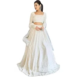 trendmalls Women's Georgette Embroidery Lehenga Choli with Dupatta I Navratri Stylish Lehenga Choli for women-picture-10