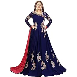 trendmalls Women's Georgette Embroidery Salwar Suit Anarkali Kurta Set with Dupatta-picture-16