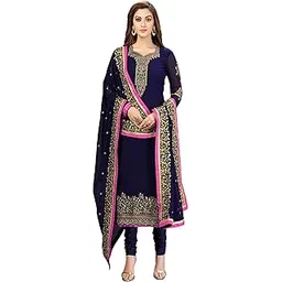 trendmalls Women's Georgette Embroidery Salwar Suit Set Kurta Pant with Dupatta-picture-21