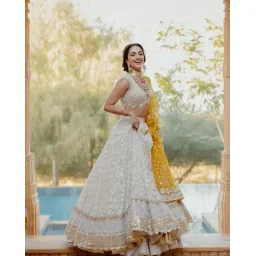 trendmalls Women's Georgette Embroidery Lehenga Choli with Dupatta | Bridal Wedding Lehenga Choli for women image 4