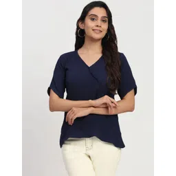 TrendRush Women Self Design V-Neck Wrap Top-picture-19