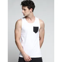 Trends Tower Men White & Black Solid Cotton Innerwear Vests-picture-26