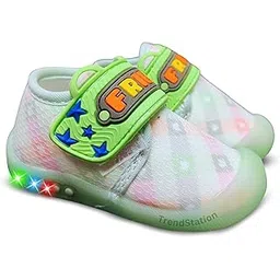 trendstation Kids Led Shoes, Soft Sole, Comfortable Stylish, Pink and Ghiya Floral Pattern, Hook and Loop Closure Shoes-picture-13