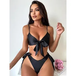 trendverse TrendVerse2-Piece Bow Tie Satin Baby Doll-picture-21