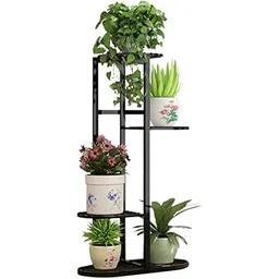 Trendy Decor Attractive Multi Tired Plant Stand Indoor/Outdoor, Multipurpose Stand, Racks, Planter Stand (90X25X47) (Td-7/5 Black)-picture-21