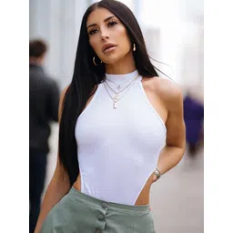 TRENDY ERA Ribbed Halter Neck Sleeveless Bodysuit-picture-12