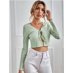 TRENDY ERA Women Crop Tie-Up Shrug-picture-42