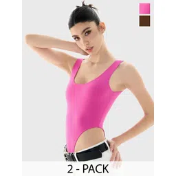 TRENDY ERA Women Pack Of 2 Round Neck Bodysuits-picture-35