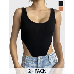 TRENDY ERA Women Pack Of 2 Round Neck Bodysuits-picture-37