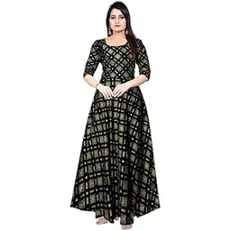 trendy fab Women Casual Printed Rayon Gown Dress-picture-41