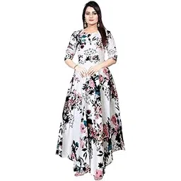 trendy fab Women Stylish Round Neck Anarkali Long Gown Kurties Dresses (Free Size Upto XXL) Green-picture-23