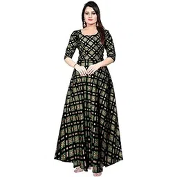 trendy fab Women's Attractive Rayon Maxi Dress Full Length Anarkali Gown Kurti for Women and Girls (Free Size Upto XXL) White,Red-picture-13