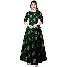 trendy fab Women's Printed Rayon Fit & Flare Anarkali Maxi Gown for Girl/Women/Ladies (Free Size Upto XXL)-picture-16