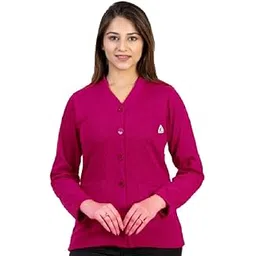trendy fab Women's Woolen Solid Front Open Buttoned Cardigan Sweaters Pink-picture-39