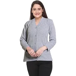 trendy fab Women's Woollen Warm Full Sleeves V-Neck for Winters Sweater - Free Size Grey-picture-36