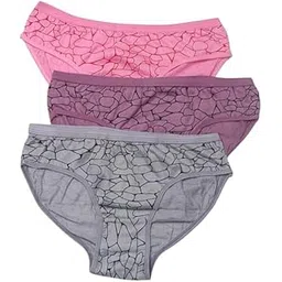 trendy indo Women's Cotton Panty Combo - Multi-Color (Pack of 3) | Pink Purple Grey | Comfortable and Stylish Cotton Panties for Women-picture-15