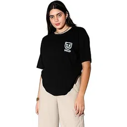 Trendy Oversized T-Shirt | Cotton Blend | Round Neck Half Sleeve Tee | Available in 2 Colors-picture-49