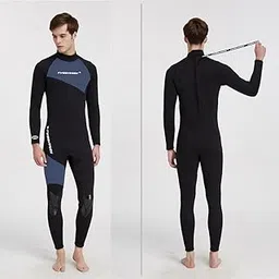 trendy retail 1.5mm Neopren Men Diving Wet Suit UV-Protect Adult Surfing Jumpsuit Gray 2XL-picture-13