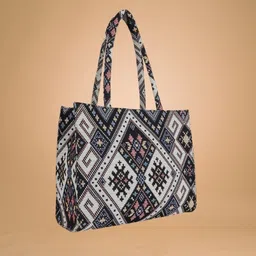 trendy textures enterprises Multicolor Men & Women Tote Women Multicolor Ethnic Geometric Printed Tote Bag | Fabric Shoulder Handbag-picture-11