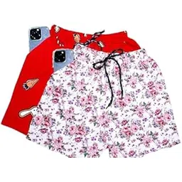 Trendy Women's Casual Elastic Solid Printed Shorts Pants Pack of 2-picture-10